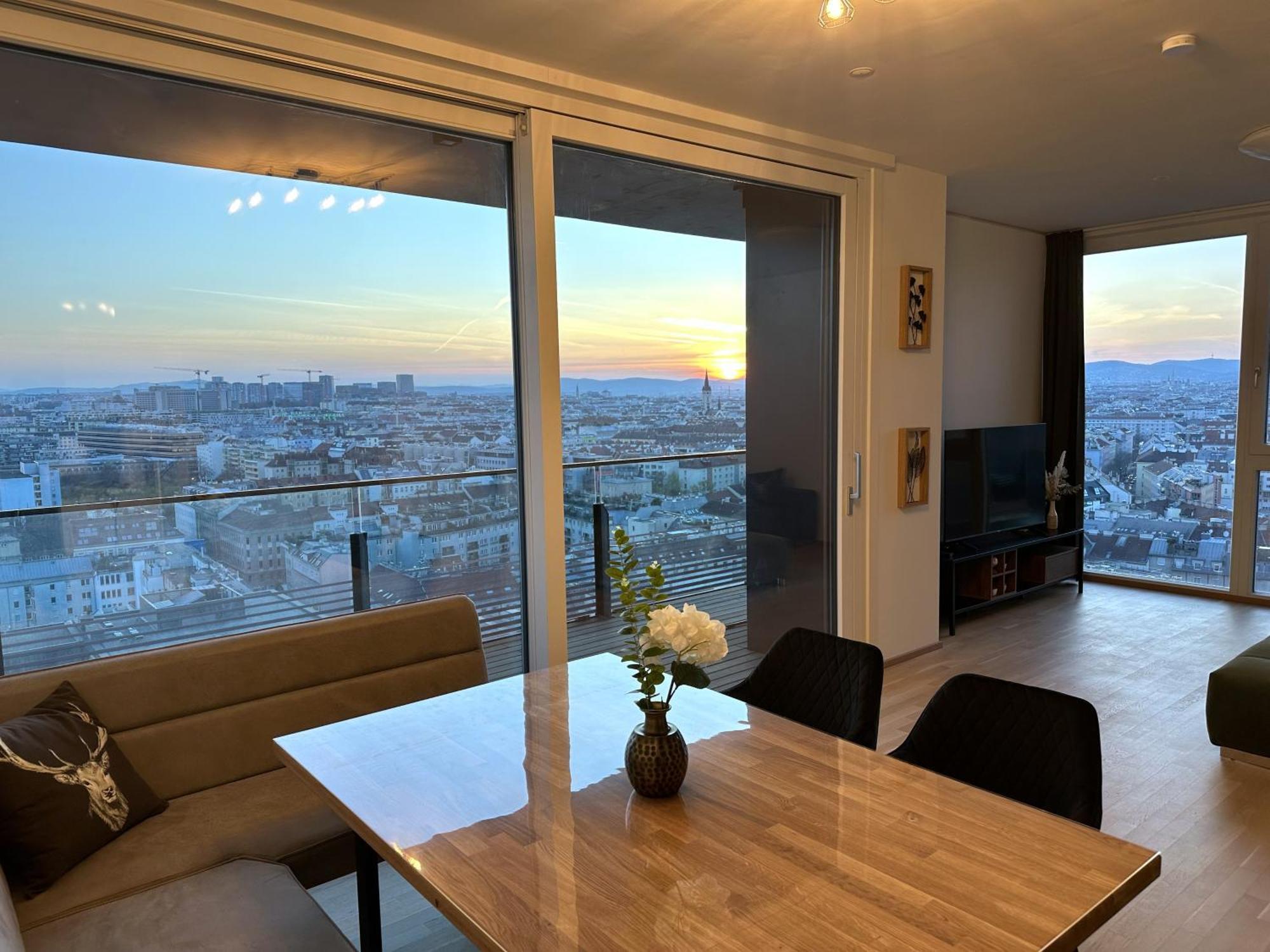 Panorama Sky Apartment I Rooftop Pool I Metro Station Wien Ngoại thất bức ảnh